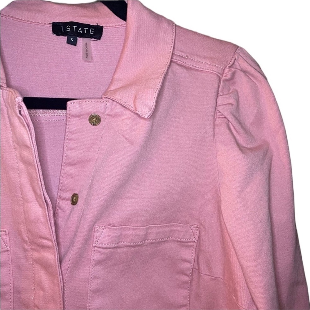 1State Cotton L/S Drawstring Waist Romper in Pink Size Small—worn 2X - Picture 5 of 6